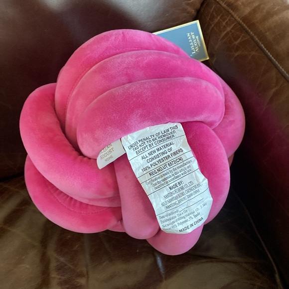 LILLIAN AUGUST HOME PINK KNOT PILLOW 11 INCH NEW ACCENT - Picture 4 of 5